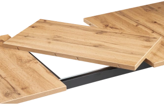 Кухонный стол раздвижной Лота Лофт, 120(160)x75, ЛДСП, дуб вотан, каркас черный матовый