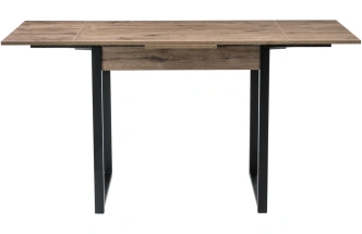 Кухонный раздвижной стол Форли, 90(150)х67х77, дуб велингтон / черный матовый