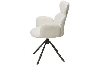 Стул Vardy, мягкий, поворотный, белый букле XD841-01, серый каркас