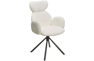 Стул Vardy, мягкий, поворотный, белый букле XD841-01, серый каркас