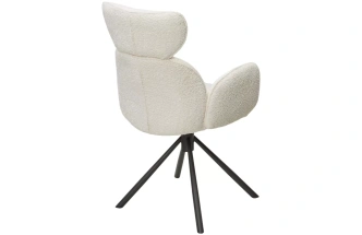 Стул Vardy, мягкий, поворотный, белый букле XD841-01, серый каркас