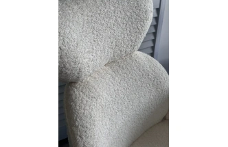 Стул Vardy, мягкий, поворотный, белый букле XD841-01, серый каркас