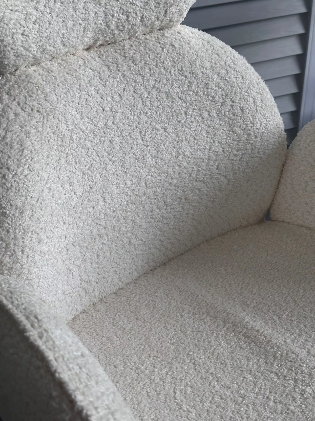 Стул Vardy, мягкий, поворотный, белый букле XD841-01, серый каркас