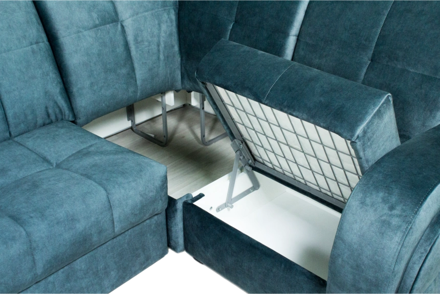 Диван угловой Блэквуд 155, Kleo emerald, Угл.секция Крес.секция 600 оттоманка 150 