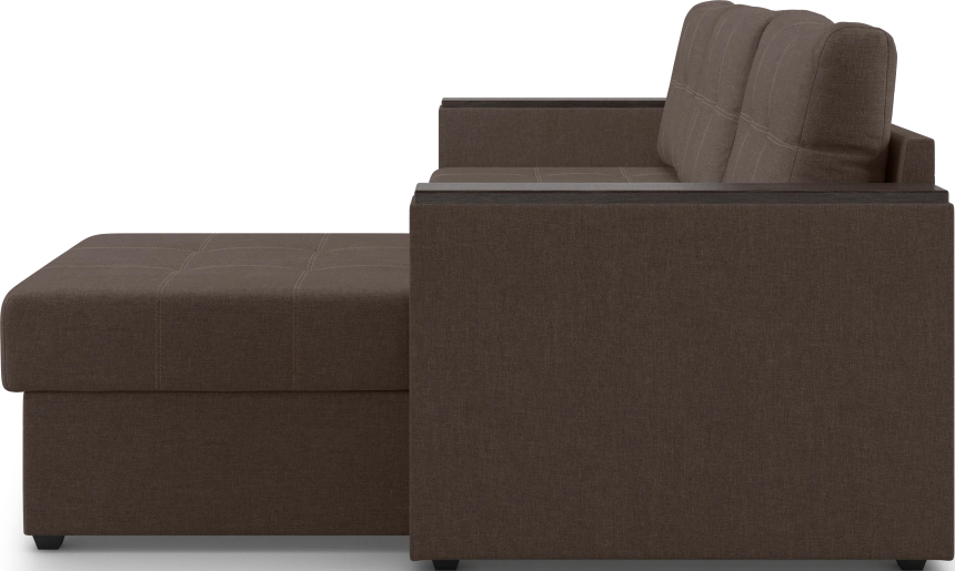 Диван угловой, Атлантик, модель 111, Savana Chocolate (коричневый) / венге