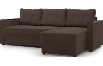 Диван угловой, Атлантик, модель 111, Savana Chocolate (коричневый) / венге