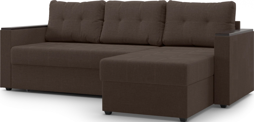 Диван угловой, Атлантик, модель 111, Savana Chocolate (коричневый) / венге