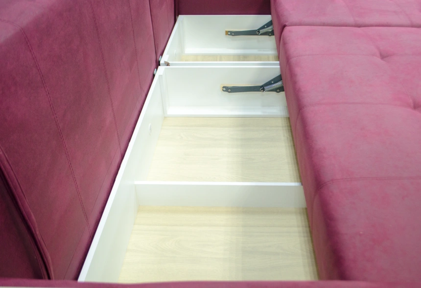 Диван прямой Остин 2, Tenerife holly berry, декор Рамух белый