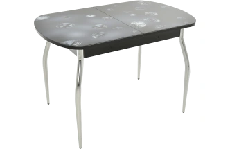 Кухонный стол Ривьера, фотопечать Текстура-9, стекло, каркас хром