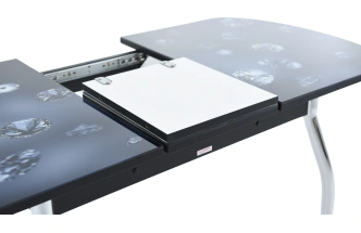 Кухонный стол Ривьера, фотопечать Текстура-9, стекло, каркас хром