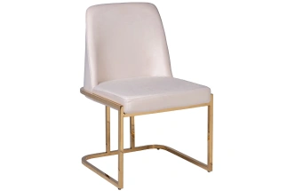 Стул GY-DC8365GOLD-CR, мягкий, велюр, кремовый / золото