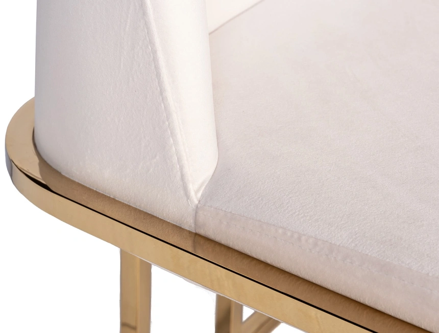 Стул GY-DC8365GOLD-CR, мягкий, велюр, кремовый / золото 