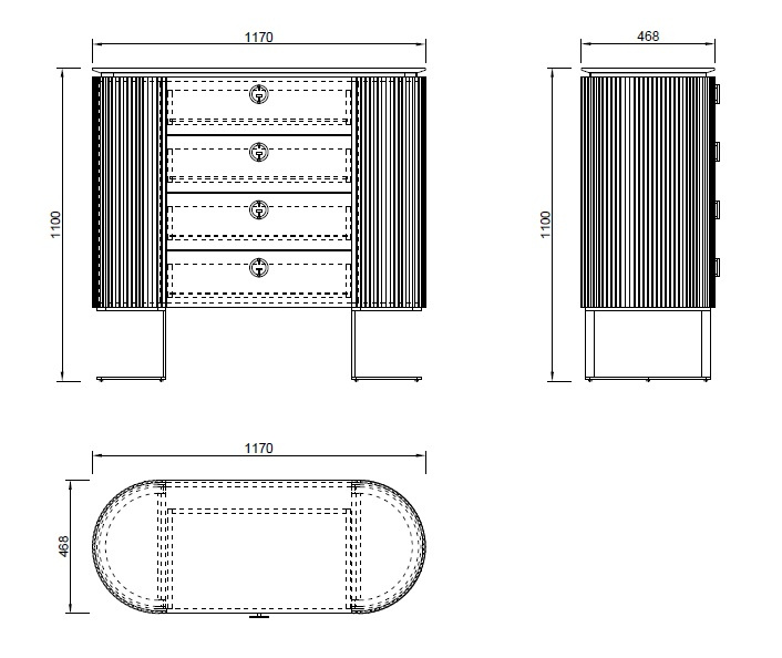 Комод Luciano, с четырьмя ящиками