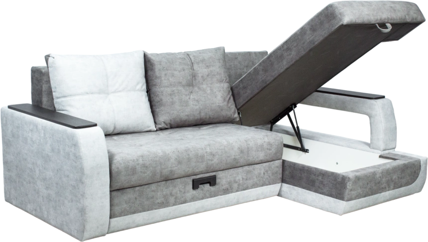 Диван угловой Лотос 2, угол правый, Fresca silver, Fresca brilliant, Венге