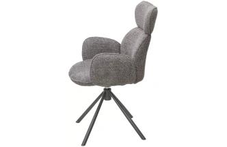 Стул Vardy, мягкий, поворотный, темно-серый букле XD841-16, серый каркас