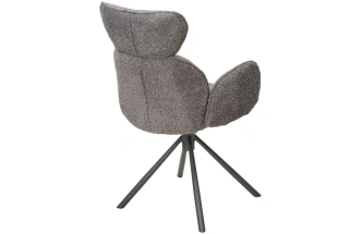 Стул Vardy, мягкий, поворотный, темно-серый букле XD841-16, серый каркас