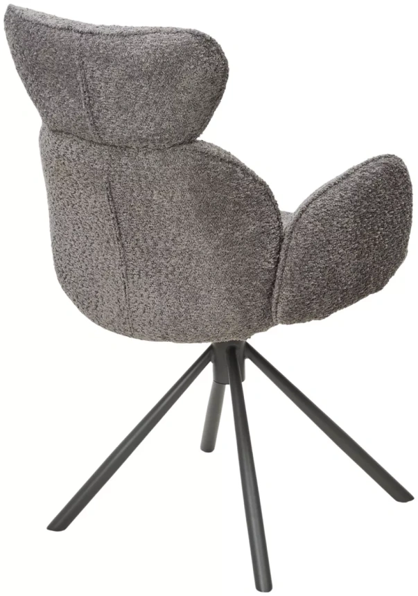 Стул Vardy, мягкий, поворотный, темно-серый букле XD841-16, серый каркас