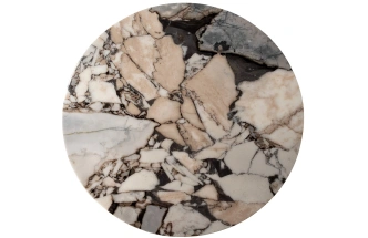 Журнальный стол 58DB-07035, 90x90x38, МДФ, мрамор, бежевый мрамор/ бронзовый