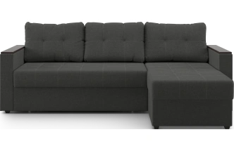 Диван угловой, Атлантик, модель 111, Savana Grey (серый) / венге