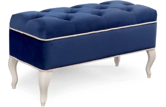 Банкетка №15, классическая, мягкая, мора синий