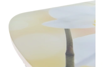 Кухонный стол Ривьера, фотопечать Цветы-5, стекло, каркас хром