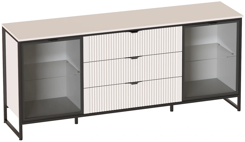 Тумба Нора, со стеклянными дверями, персидский жемчуг