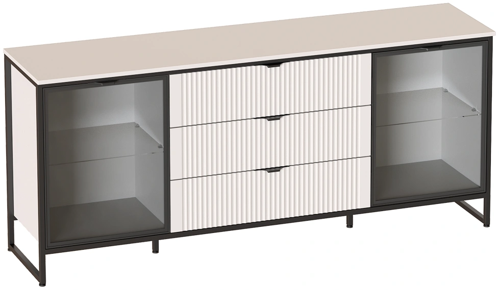 Тумба Нора, со стеклянными дверями, персидский жемчуг