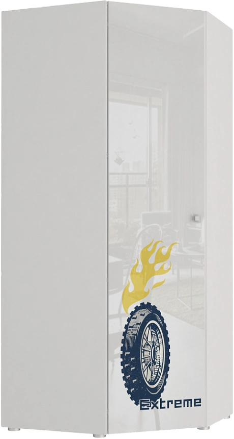 Шкаф угловой Модерн-Квадро, для одежды распашной, Белый