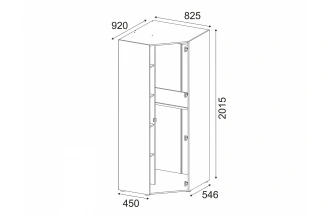 Шкаф угловой Модерн-Квадро, для одежды распашной, Белый
