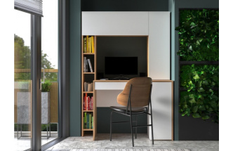 Стол компьютерный Комфорт, 12.71, дуб золотой craft / белая аляска