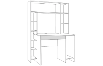 Стол компьютерный Комфорт, 12.71, дуб золотой craft / белая аляска