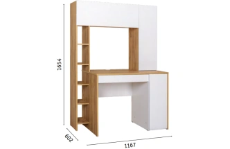 Стол компьютерный Комфорт, 12.71, дуб золотой craft / белая аляска
