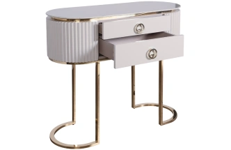 Туалетный столик Luciano, с ящиками, белый / золото