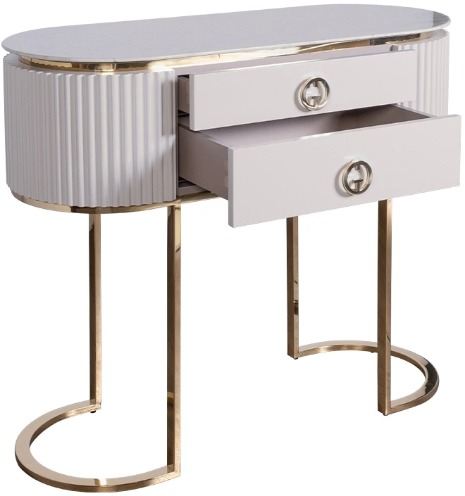 Туалетный столик Luciano, с ящиками, белый / золото
