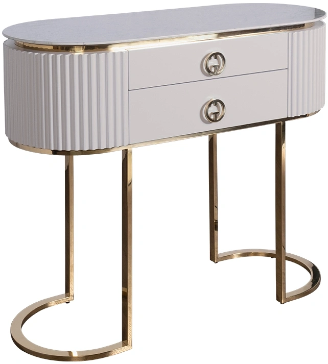 Туалетный столик Luciano, с ящиками, белый / золото