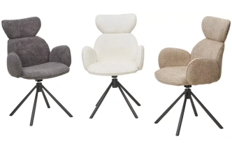 Стул Vardy, мягкий, поворотный, бежевый букле XD841-06, серый каркас