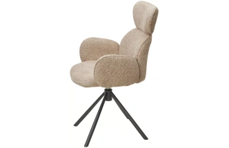 Стул Vardy, мягкий, поворотный, бежевый букле XD841-06, серый каркас