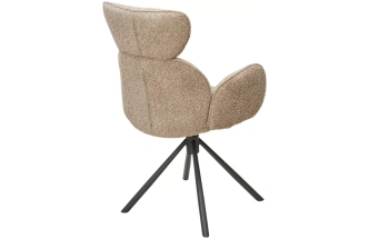 Стул Vardy, мягкий, поворотный, бежевый букле XD841-06, серый каркас