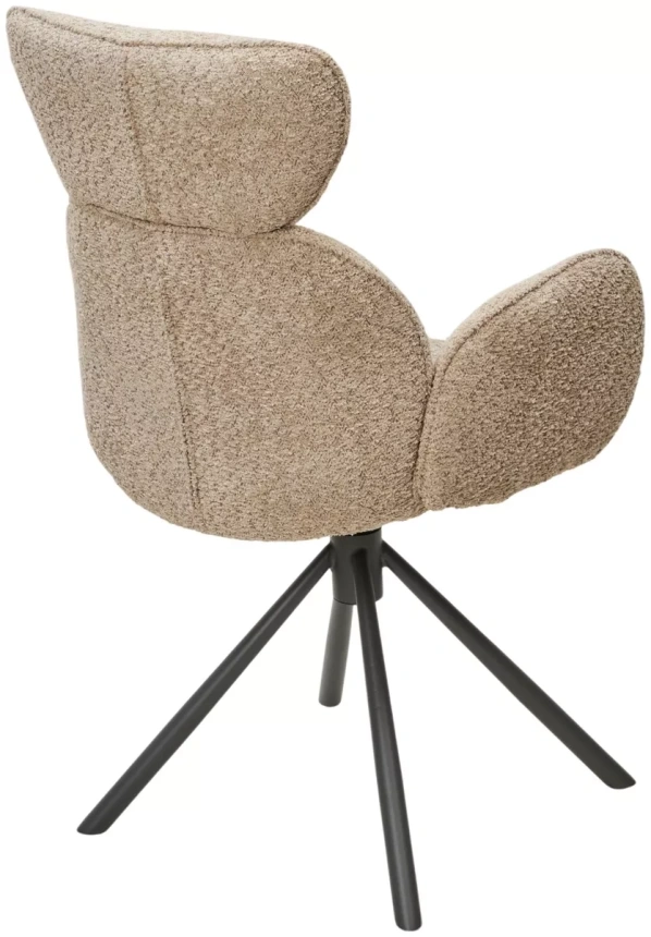 Стул Vardy, мягкий, поворотный, бежевый букле XD841-06, серый каркас