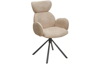 Стул Vardy, мягкий, поворотный, бежевый букле XD841-06, серый каркас