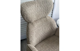 Стул Vardy, мягкий, поворотный, бежевый букле XD841-06, серый каркас