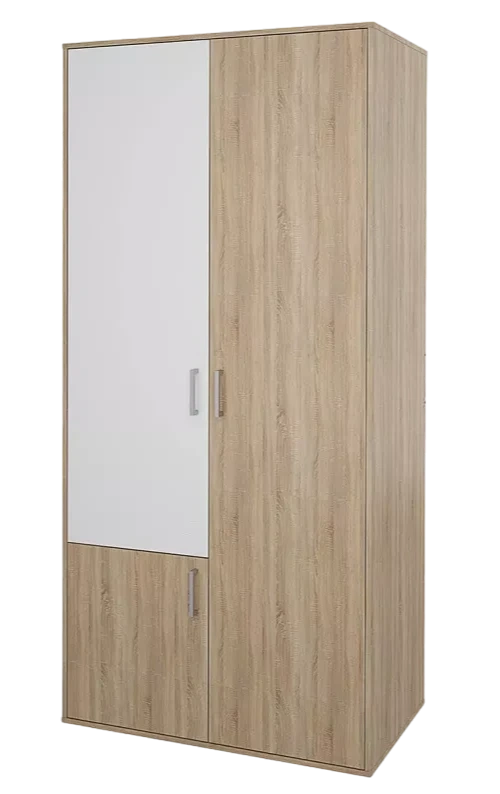 Шкаф Мика трехдверный, Дуб сонома/Белый