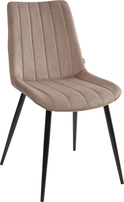 Стул Flip, мягкий, бежевый, велюр G108-74, черный каркас