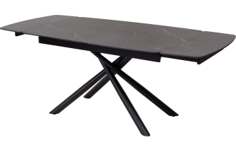 Кухонный стол раздвижной Rivoli 140, Matt Black Marble Solid Ceramic, Black