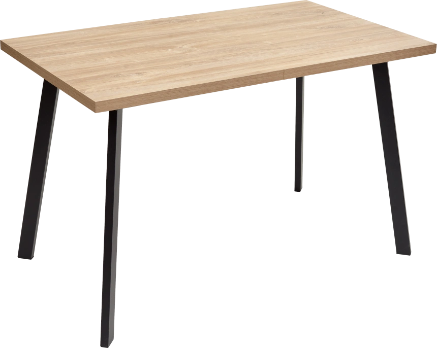 Кухонный стол раздвижной Фин 120, Дуб Канзас, черный каркас
