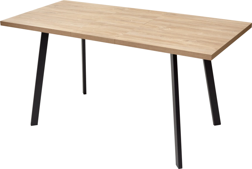 Кухонный стол раздвижной Фин 120, Дуб Канзас, черный каркас
