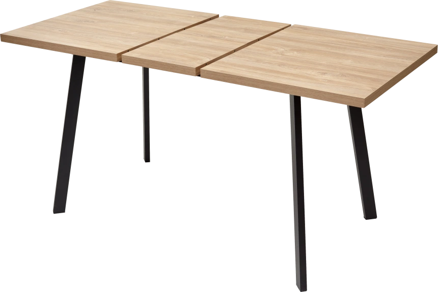 Кухонный стол раздвижной Фин 120, Дуб Канзас, черный каркас