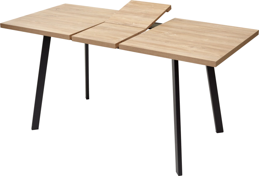 Кухонный стол раздвижной Фин 120, Дуб Канзас, черный каркас