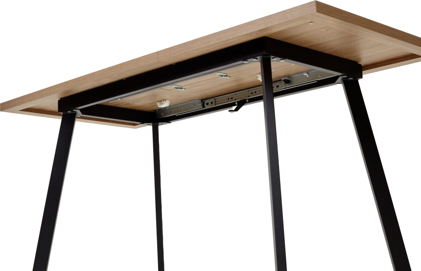 Кухонный стол раздвижной Фин 120, Дуб Канзас, черный каркас