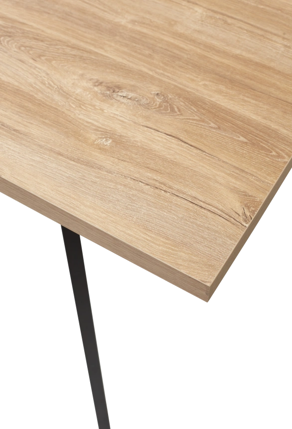 Кухонный стол раздвижной Фин 120, Дуб Канзас, черный каркас